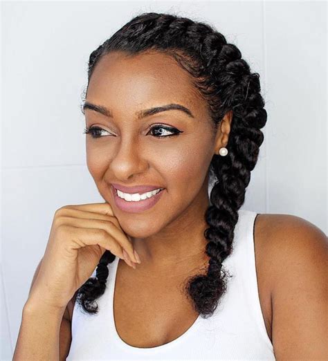 two braids on natural hair